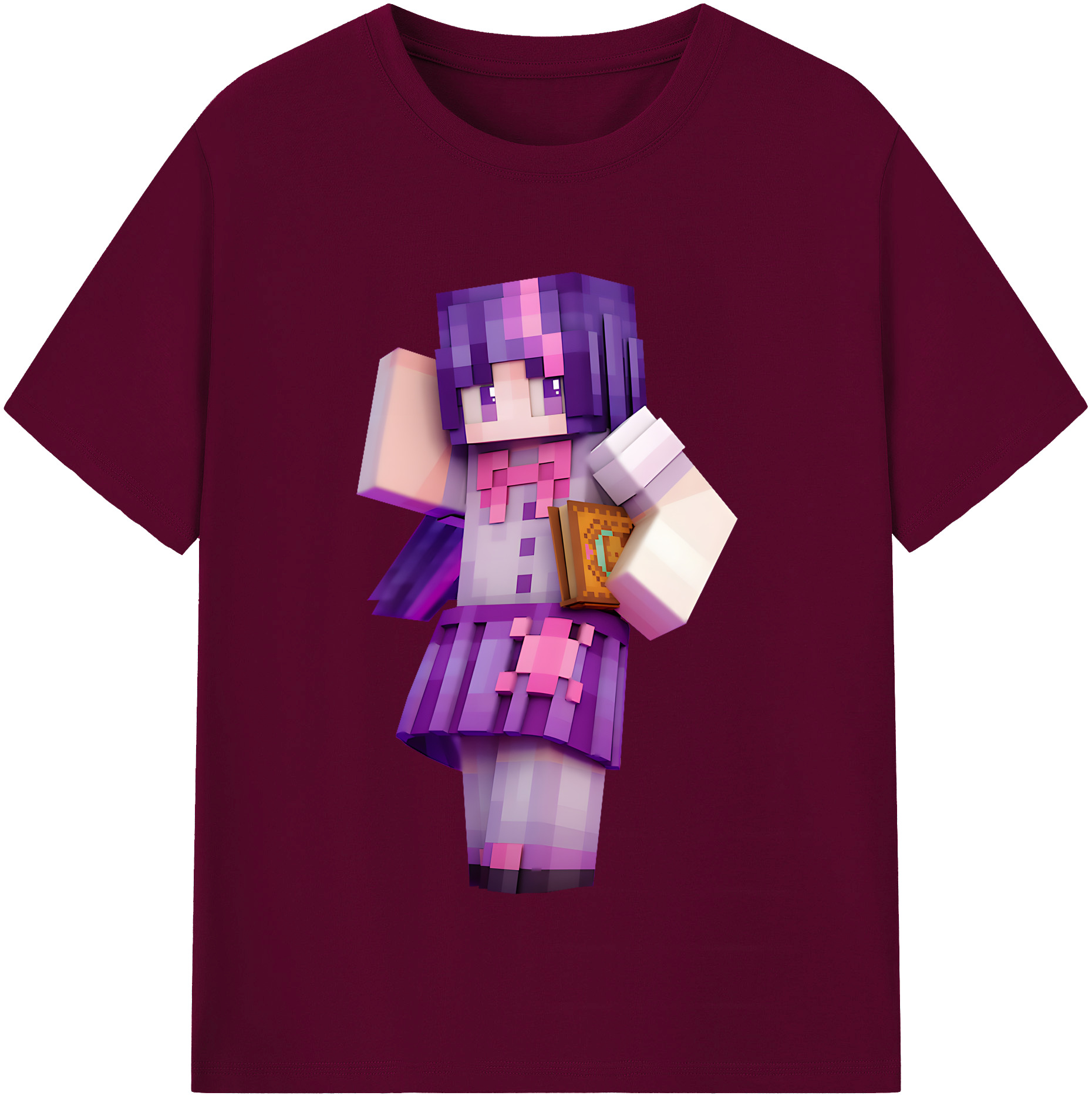 （画像用） マインクラフト ブロックの世界 Minecraft MC Block world レディースカジュアルプリントTシャツ（綿100％）